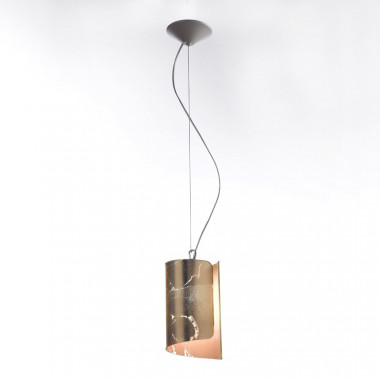 PAPYRUS 383 Selene lighting | Single Suspension Chandelier in Curved Crystal D.15 Modern Design