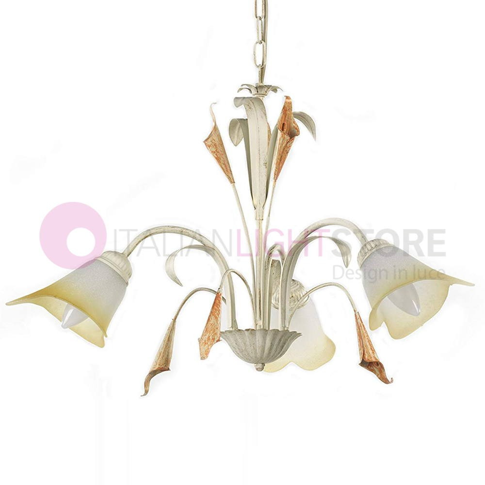 CALLA Candelabro 3 Luces de Marfil Estilo Florentino Clásico