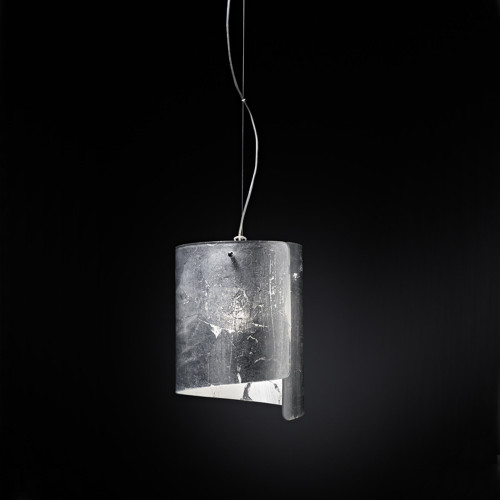 PAPYRUS 0385 Selene Iluminación | Suspensión Cristal Vidrio Curvo D.26 Diseño Moderno
