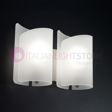 PAPIRO 0378 Selène illuminazione | Applique Lampada da Parete Doppia Luce Vetro Curvato Design Moderno