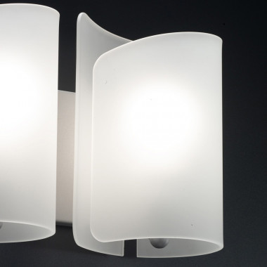 PAPIRO 0378 Selène illuminazione | Applique Lampada da Parete Doppia Luce Vetro Curvato Design Moderno