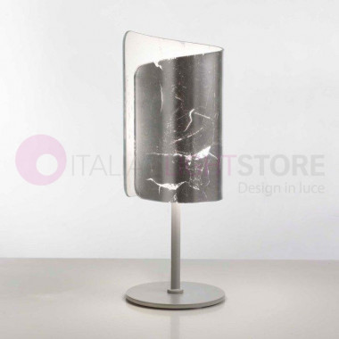 PAPIRO 0380 Selène Illuminazione | Lampada da Tavolo Comodino Abat-Jour in Cristallo Curvato Design Moderno