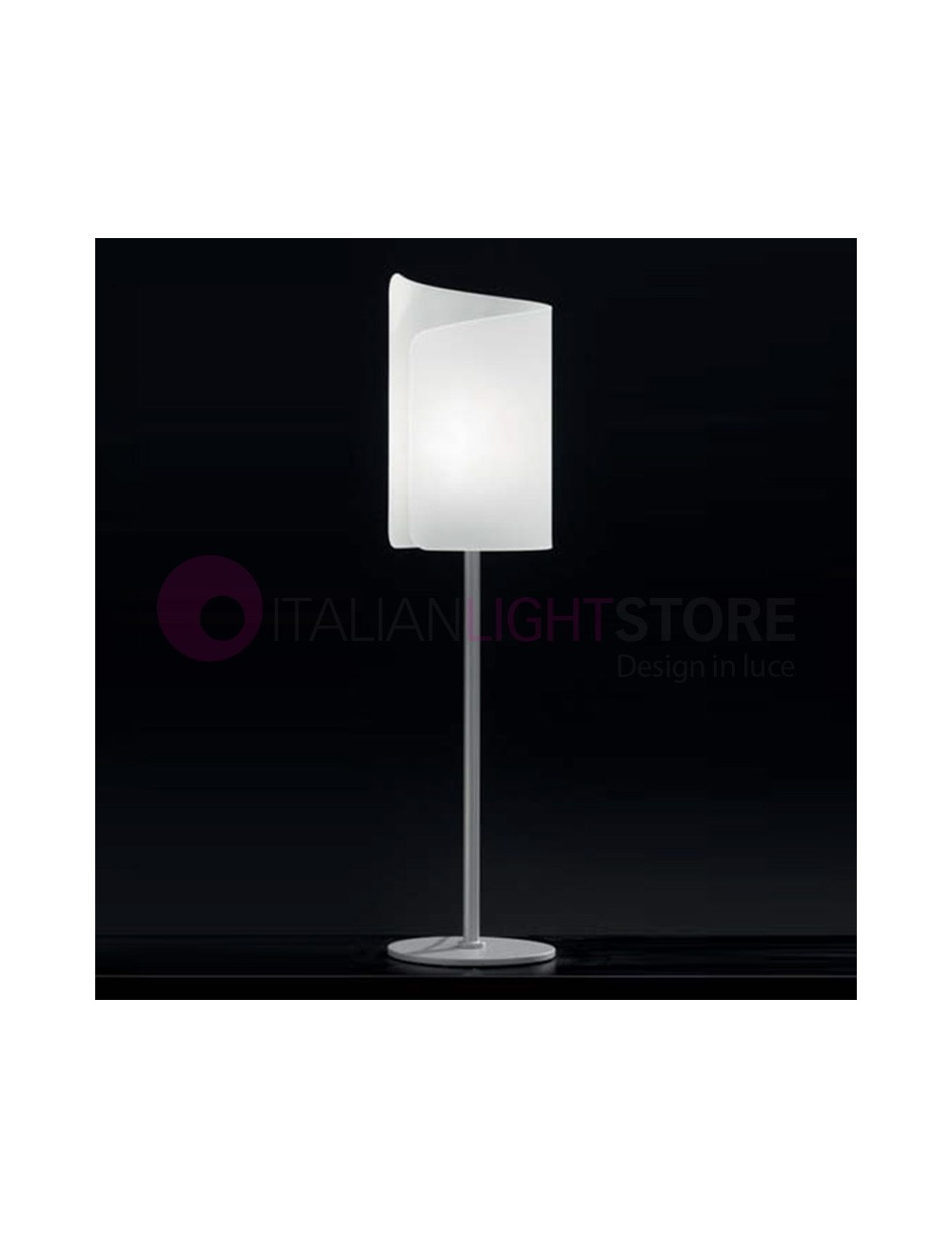 PAPIRO 0382 Selène Lighting | High Stem Table Lamp and Curved Crystal Diffuser Modern Design