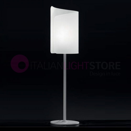 PAPIRO 0382 Selène Lighting | High Stem Table Lamp and Curved Crystal Diffuser Modern Design