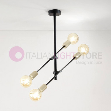 VECTOR Lampada a Soffitto Plafoniera Orientabile 4 luci Design Industriale 6604N PERENZ