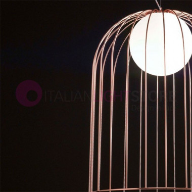 KLUVÌ 1095 Selene Illuminazione | Sospensione Gabbia Metallica grande Design Moderno