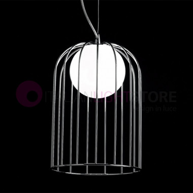 KLUVÌ 1094 Selene Éclairage | Suspension Cage de Métal de Chrome, de Cuivre Design Moderne