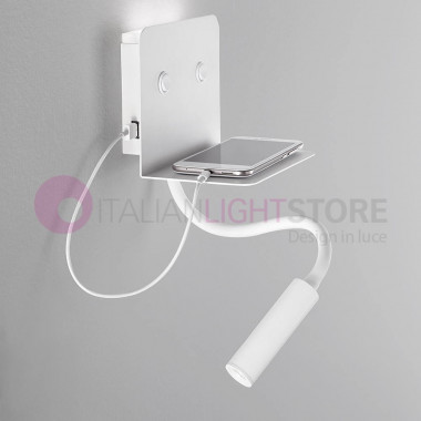 LEVEL Wall Lamp White LED spotlight and a USB connector 6636b perenz