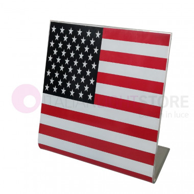 USA Flag Table lamp American Flag Screen printed glass