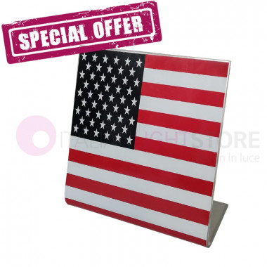 USA Flag Lampada da tavolo Bandiera Americana Vetro serigrafato