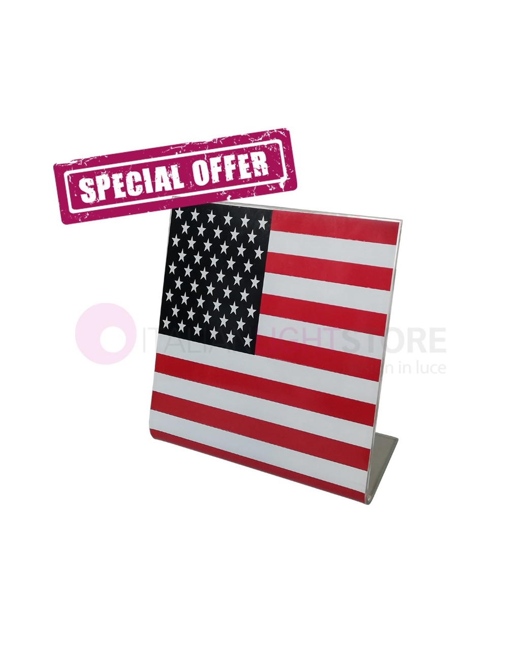 USA Flag Lampada da tavolo Bandiera Americana Vetro serigrafato