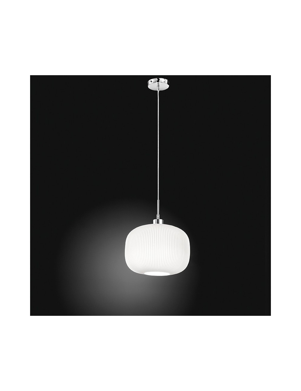 SWEET 6342 Perenz de l'éclairage | Lampe pendentif Moderne en Verre Blanc Nervuré