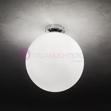 6348 Perenz Illuminazione | SPHERA Lampadario a Soffitto Moderna Sfera Vetro Bianco D.30