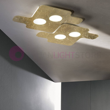 PUZZLE Plafón LED moderno de diseño ultrafino L. 50X36 Braga Lighting