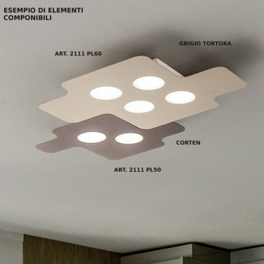 PUZZLE Ultra-thin design modern LED ceiling light L. 50X36 Braga Lighting