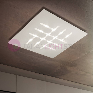 PATTERN Modern Square Led Ceiling Light Ultra-Thin Design L. 60 Braga Lighting