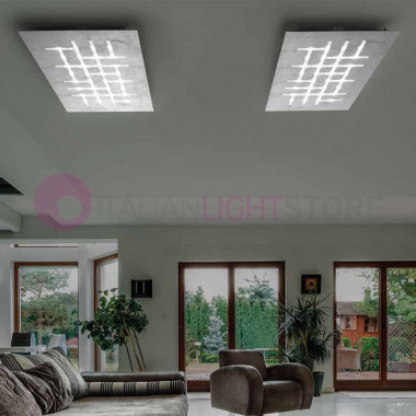 PATTERN Maxi Led Ceiling Light Modern Ultra-Thin Design L. 80x50 Braga Lighting