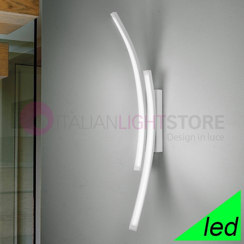 SCIA Applique Lampada a Led Moderna da Parete 2 Luci Braga Illuminazione