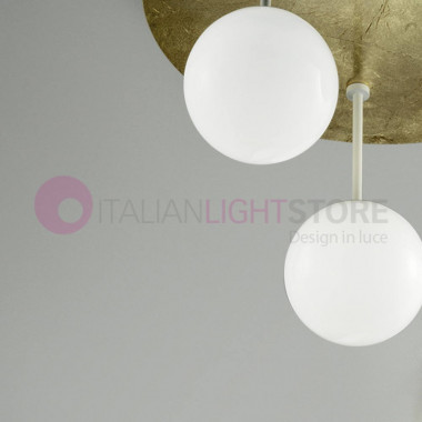 SFERA Modern Led Ceiling Light d. 46 Design 3 Lights Glass Sfera Bianca Braga Lighting