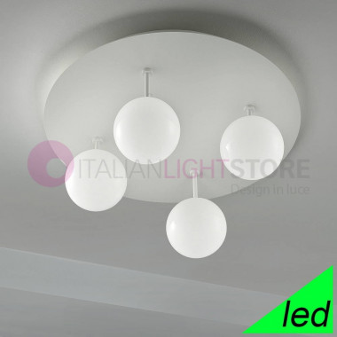 SFERA Moderne LED-Deckenleuchte d. 58 Design 4 Lichter Glas Sfera Bianca Braga Beleuchtung