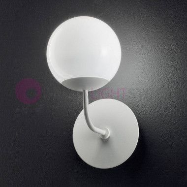 SFERA Applique Murale Lampe Led Moderne Design Verre Blanc Sphère 2108 Braga Lighting