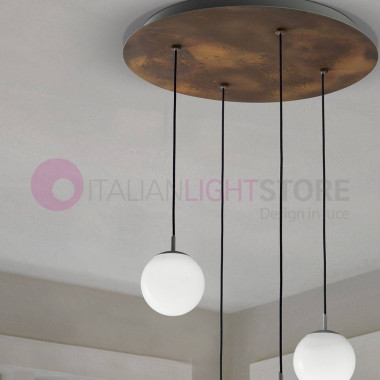 SFERA Modern Led Pendant Lamp d. 58 Design 4 Glass Lights Sfera Bianca Braga Illuminazione