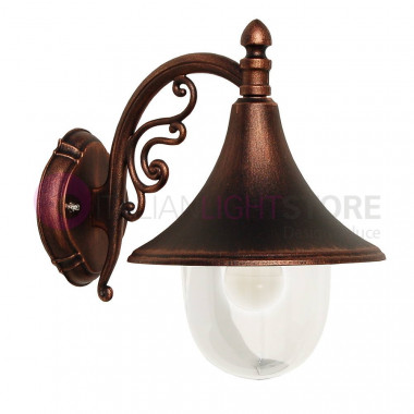 DIONE NERO Lanterna a Parete in Alluminio Lampada per Esterno Classica 1901A-B5R Liberti Lamp