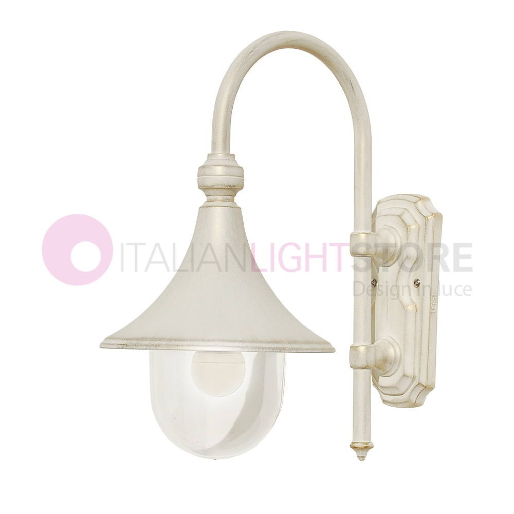 DIONE BIANCO Lanterna a Parete  Lampada per Esterno Classica Bianca 1941A Liberti Lamp