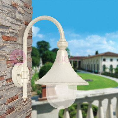 DIONE WHITE Linterna de pared clásica lámpara de exterior blanca 1941AB3T Liberti Lámpara