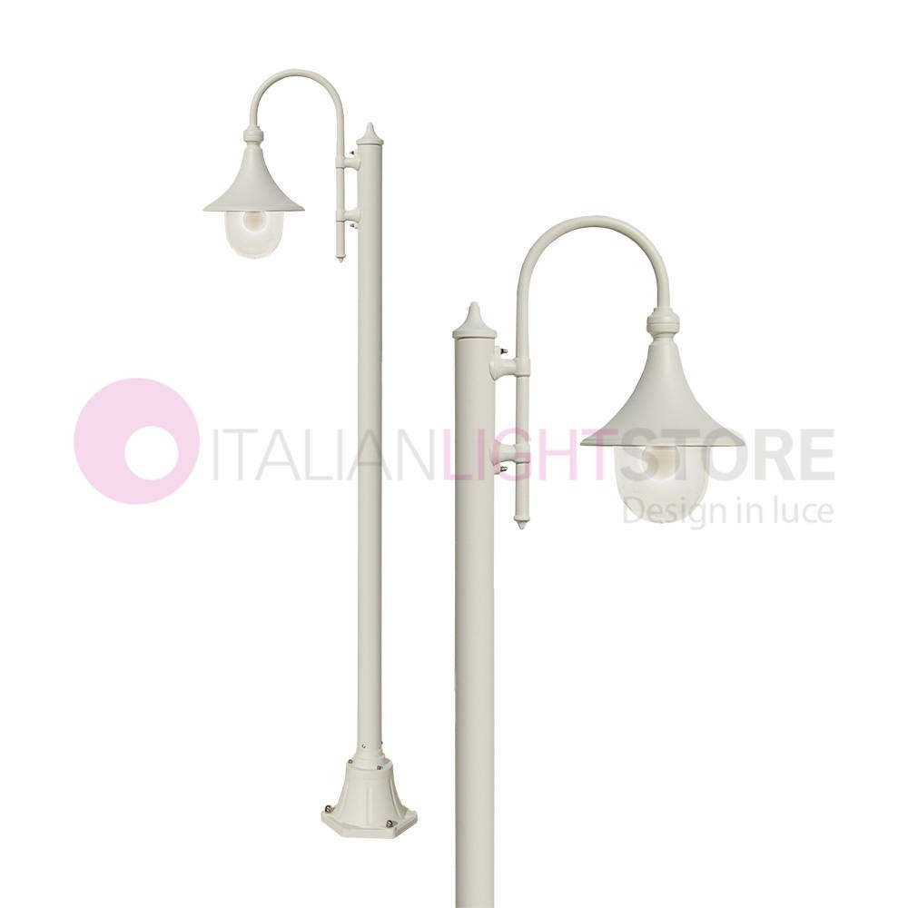 DIONE BIANCO Palo Lampione  Classico in Alluminio per Illuminazione Esterno Giardino 1945A Liberti Lamp