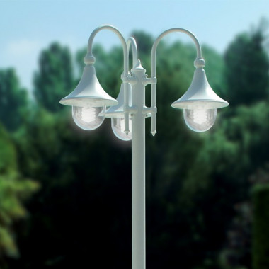 DIONE BIANCO Palo Lampione  Classico in Alluminio per Illuminazione Esterno Giardino 1946A Liberti Lamp