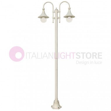 DIONE BIANCO Palo Lampione  Classico in Alluminio per Illuminazione Esterno Giardino 1946A Liberti Lamp
