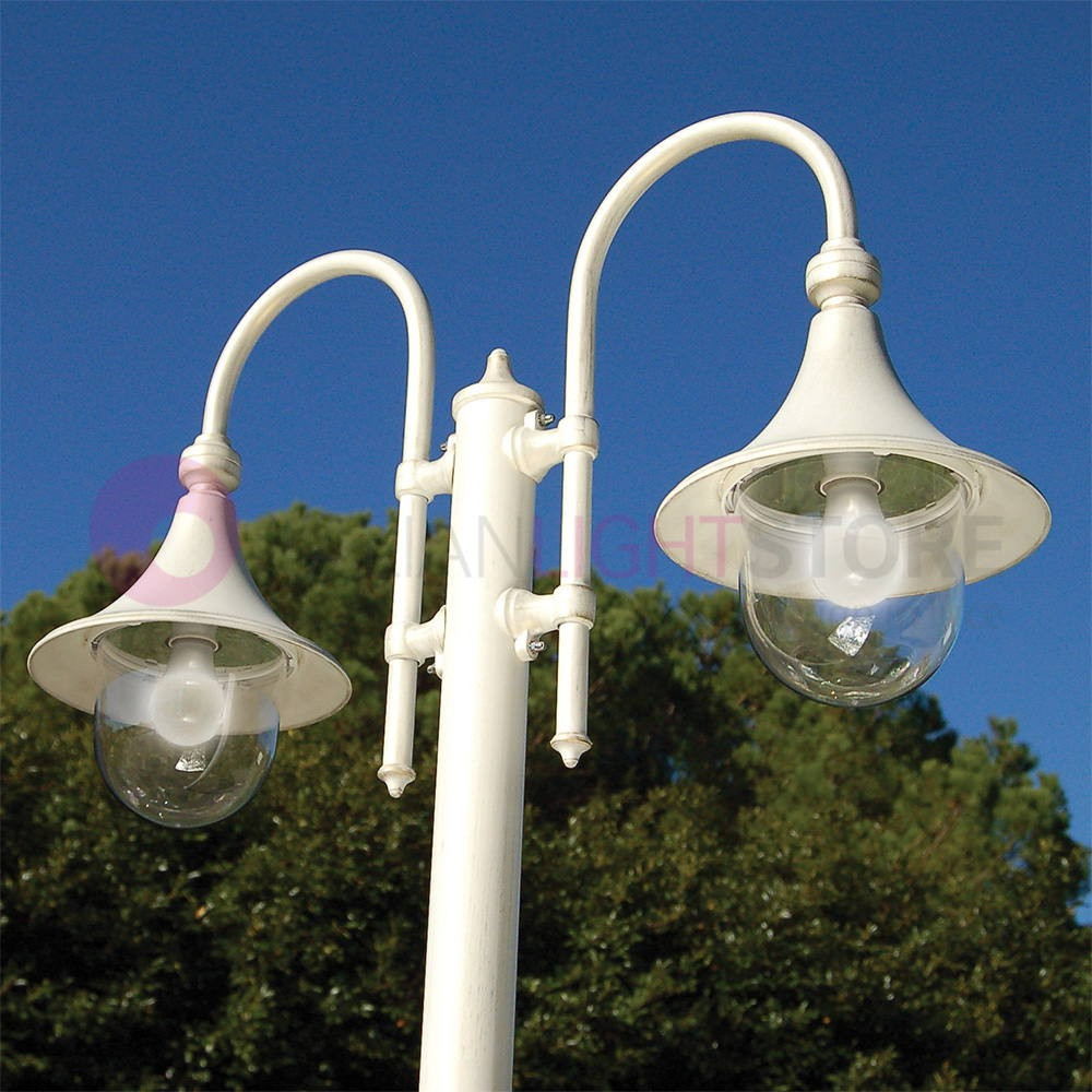 DIONE BIANCO Palo Lampione  Classico in Alluminio per Illuminazione Esterno Giardino 1946A Liberti Lamp