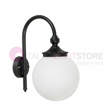 ANTARES Outdoor Lantern Wall Anthracite with Globe Sphere d.25 7502B3T Liberti Lamp