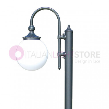 ANTARES Outdoor Street Light Garden Anthracite with Globe Sphere d.25 75141L Liberti Lamp