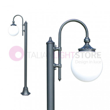 ANTARES Outdoor Street Light Garden Anthracite with Globe Sphere d.25 75141L Liberti Lamp
