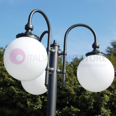 ANTARES Classic Street Light para jardín exterior Antracita con Globe Spheres d.25 75153L Liberti Lámpara