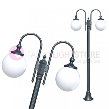 ANTARES Outdoor Street Light Garden Anthracite with Globe Sphere d.25 75102L Liberti Lamp