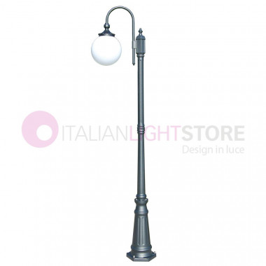 ANTARES Outdoor Street Light Garden Anthracite with Globe Sphere d.25 75111L Liberti LAmp