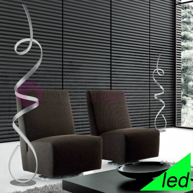 LUMEN Ondaluce Ciciriello | Twisted curved LED floor lamp ultramodern design