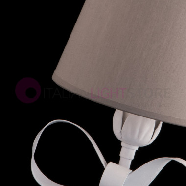 BOW Nachttisch Lampe Abat-jour Classic Weiß Shabby Chic mit Lampenschirm