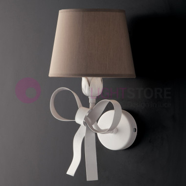 BOW Applique Wall Classic White Shabby Chic Lampshade
