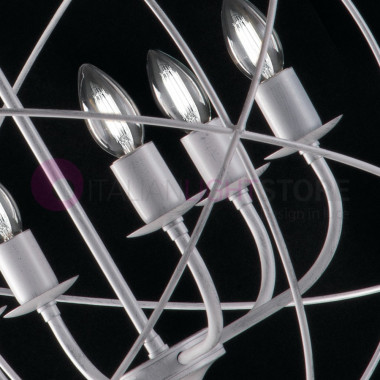 VIRGO Lustre Blanc 6 Lumières Design Moderne Cage