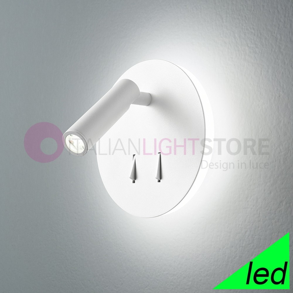 Applique da parete con mensola e presa USB Perenz 6636BLC, Doppio Sistema  LED Integrato da 6W e 3W, Luce orientabile, Luce Calda