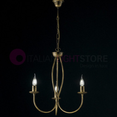 ISABEL Chandelier Candelabra Rustico a 3 Luci Wrought iron Classic Shabby Chic