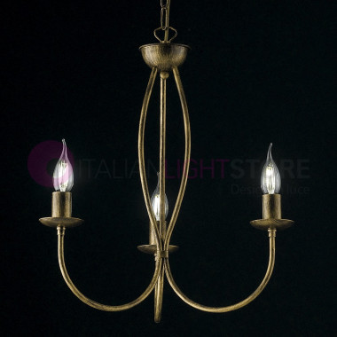 ISABEL Chandelier Candelabra Rustico a 3 Luci Wrought iron Classic Shabby Chic