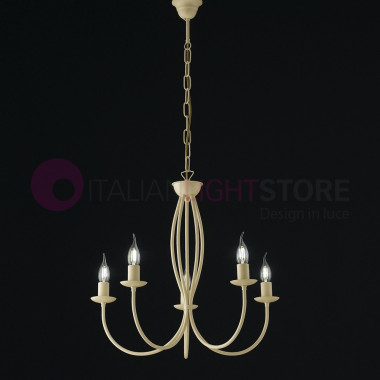 ISABEL Chandelier Rustic Candlestick with 5 Lights Wrought iron Classic Shabby Chic
