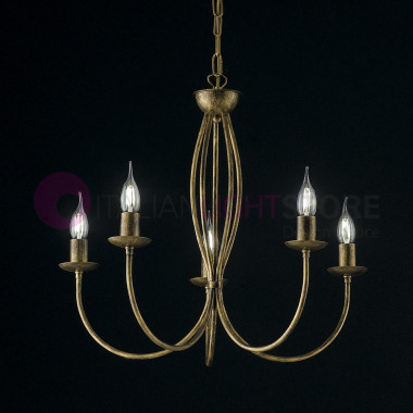 ISABEL Chandelier Rustic Candlestick with 5 Lights Wrought iron Classic Shabby Chic