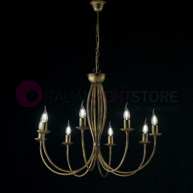 ISABEL Chandelier Rustic Candlestick with 8 Lights Wrought Iron Classic Shabby Chic