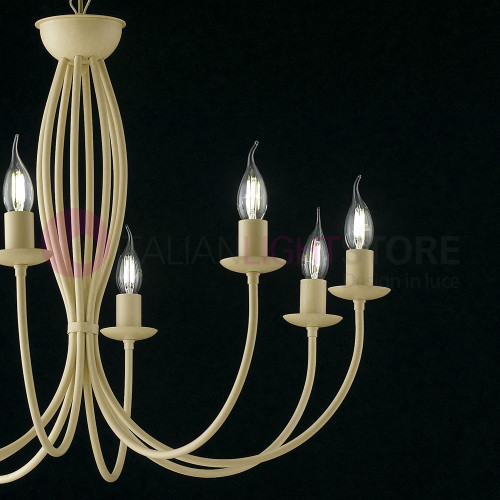 ISABEL Chandelier Rustic Candlestick with 8 Lights Wrought Iron Classic Shabby Chic